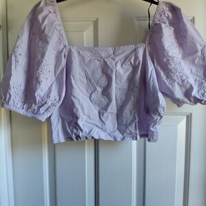 H&M Light Purple Puff Sleeve Blouse